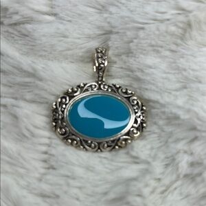Elegant Silver and Blue Pendant